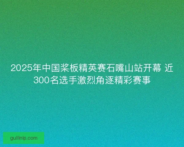 2025年中国桨板精英赛石嘴山站开幕 近300名选手激烈角逐精彩赛事